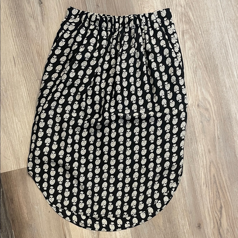 Madewell Black and White High Low Skirt